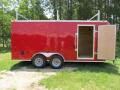 18FT RED CONTRACTOR'S TRAILER W/RAMP