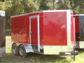 12FT TANDEM AXLE WITH V-NOSE AND RAMP-RED