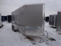 16ft V Nose Cargo Trailers - Pewter Double Rear Doors 