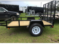 8ft Pipe Top Black Utility Trailer