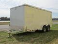 White Flat Front 18ft Cargo TA w/ Rear Ramp & Spare Tire