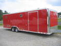 28FT RED FLAT FRONT AUTO TRAILER