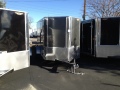 10ft Charcoal v-nose enclosed trailer with. rear ramp door