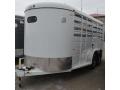 White14ft Bumper Pull Livestock with Rounded V and Single Rear Door