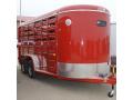 Red 16ft Bumper Pull Livestock - Rounded Front with Window 