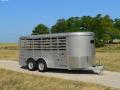 Silver 16ft Bumper Pull Livestock Trailer-Rounded Front