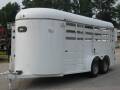 14ft White Stock Trailer w/ 6.5 Foot Interior Height