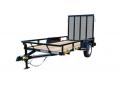 8ft Utility Trailer w/Gate-Black with Wood Deck  