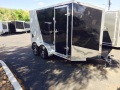 14FT ENCLOSED CARGO BLACK/SILVER TWO TONED WITH RAMP