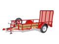 8ft Utility Trailer - Red - Wood Deck