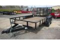 14ft Utility Trailer Black with Wood Deck