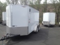 White v-nose 12ft tandem axle cargo trailer