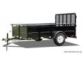 10ft Black Single Axle Utility Trailer-Solid Sides