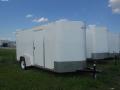 12FT WHITE CARGO TRAILER WITH ROUNDED V-NOSE