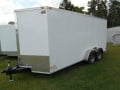 WHITE 16FT CARGO TRAILER WITH REAR RAMP