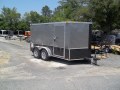 7x12 finished motorcycle trailer pewter / black