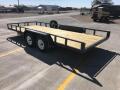 18ft Utility Trailer with Ramps Black Wood Deck