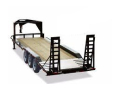 20+5ft Gooseneck Flatbed Trailer with Stand up Ramps