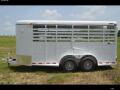 White 16ft Livestock Trailer Bumper Pull 