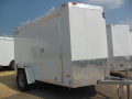 10FT White Cargo with Ramp with Wedge Front