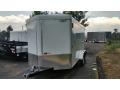 14ft v-nose cargo trailer-white with rear ramp gate