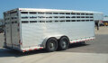White 20 ft Aluminum Gooseneck Livestock Trailer