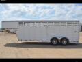 20ft White GN Livestock Trailer w/Spare