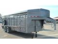 CHARCOAL 20FT STOCK TRAILER W/SPARE MOUNT