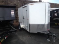   white 10ft v-nose trailer w/rear ramp gate