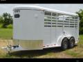 Bumper Pull White 16ft Livestock Trailer w/Rounded Front