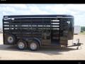 16ft Black Bumper Pull Livestock Trailer