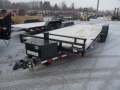 20ft Black Equipment Trailer TA w/Stand Up Ramps
