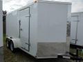 White 12ft Tandem Axle with Ramp and Side Door
