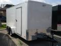 14FT WHITE T/A FLAT FRONT ENCLOSED CARGO