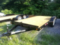 16ft Car Hauler Black Steel Frame w/Wood Deck