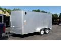 Silver 14ft v-nose cargo trailer w/rear ramp gate