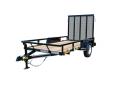 8FT SINGLE AXLE UTILITY TRAILER BLACK STEEL FRAME AND WOOD DECK