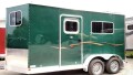 GREEN 2 HORSE TRAILER WITH 2-3500LB AXLES