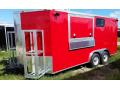Red 16ft Concession Trailer w/Propane Cage