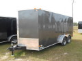 16FT CHARCOAL CARGO TRAILER WITH V-NOSE
