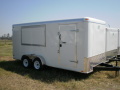 WHITE 7X14 ROUND TOP CONCESSION TRAILER