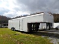 WHITE 8.5X32 GOOSENECK CAR HAULER!