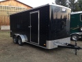 16ft Enclosed Cargo - Black with Flat Front