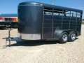 16ft Charcoal Stock Trailer w/Front Window 