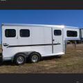 2H GN HORSE TRAILER-WHITE AND ALUMINUM