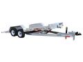  18FT SILVER FRAME, WOOD DECK, 5200LB AXLES                                