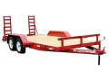  16FT RED JOBSITE TRAILER WITH DOVETAIL, STAND UP RAMPS                        