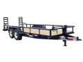         18FT UTILITY TRAILER-BLACK W/WOOD DECK  AND STAND UP RAMPS                          