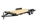 18FT FLATBED TRAILER W/STAND UP RAMPS                         