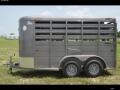 14ft Beige Bumper Pull Livestock Trailer